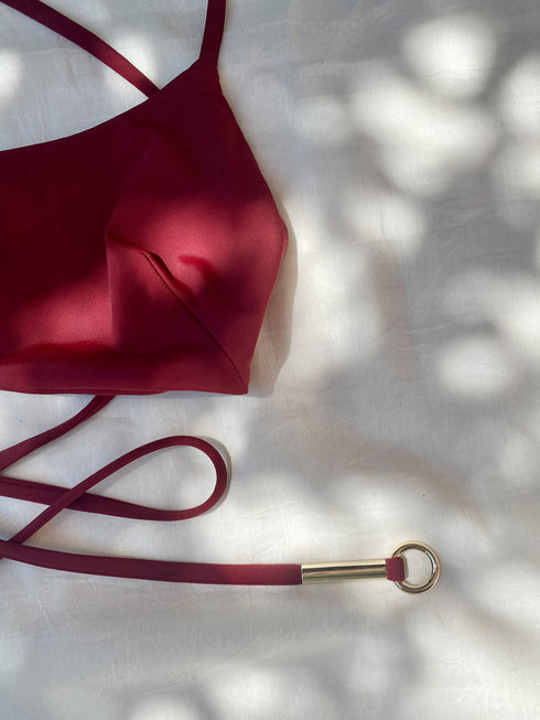 The Hana Cross Back Top- Merlot